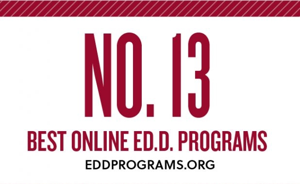 Ranked 13th best online ED.D. programs by eddprograms.org