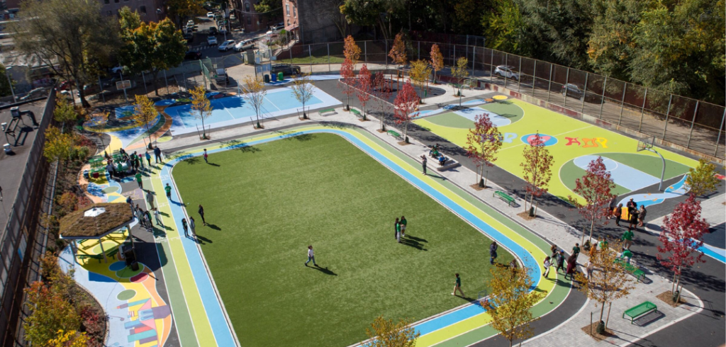 photo of an open playground field